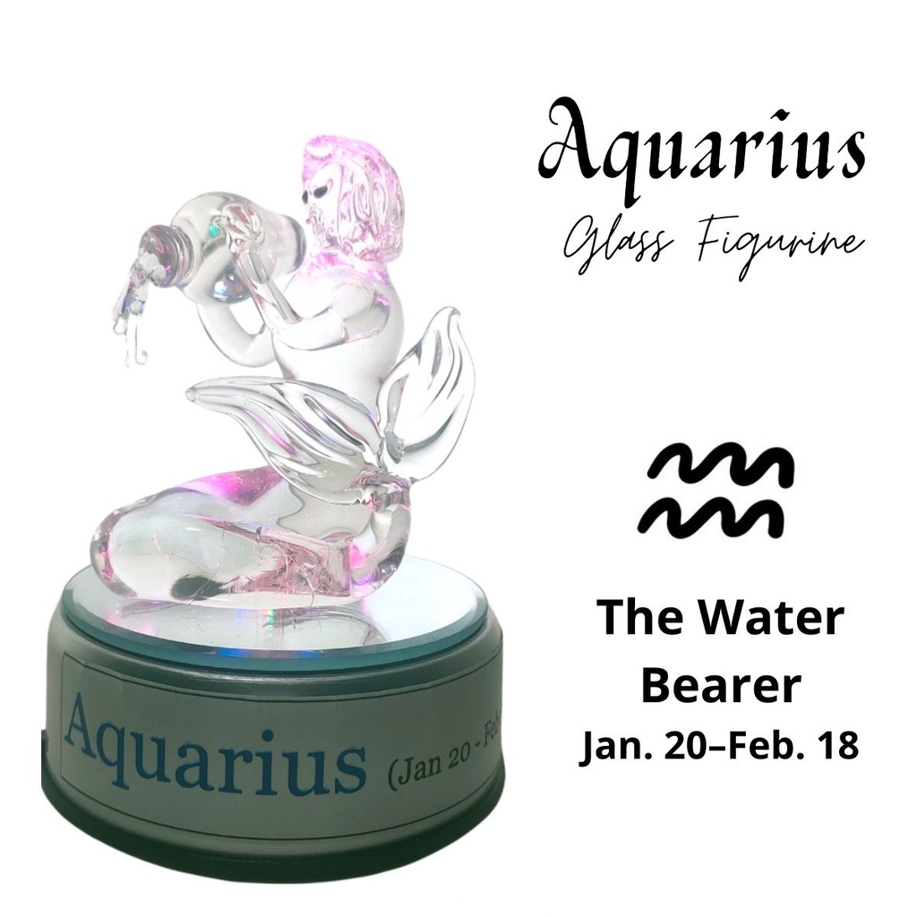 Aquarius Water Bearer Zodiac Sign Glass Figurine Horoscope Collection