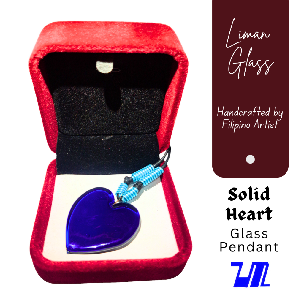 Liman Glass Heart Pendant Necklace for Women