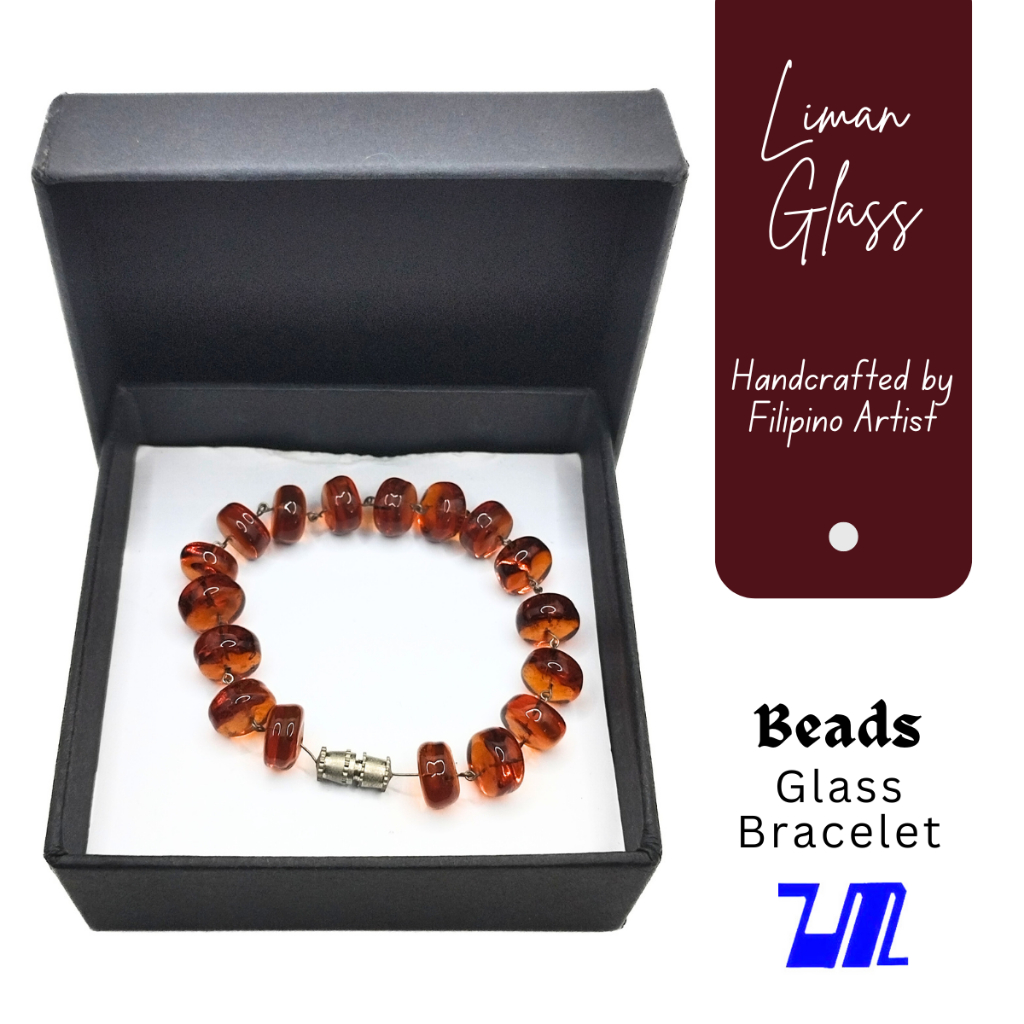 Glass Beads Bracelet for Women Handmade by Filipino Artist with Jewelry Box