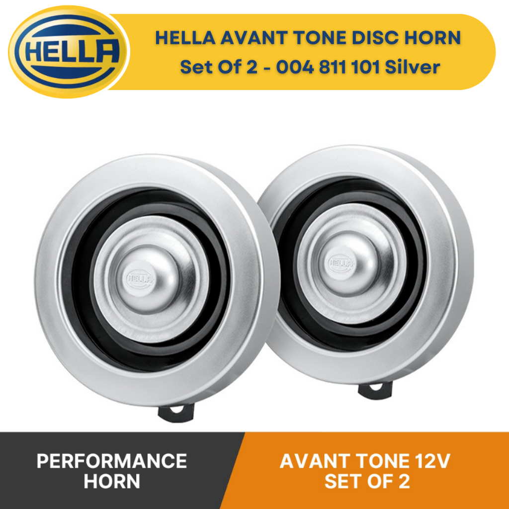 Hella Avant-Tone 12V Disc Horn Set Of 2 - 004 811 101 Silver
