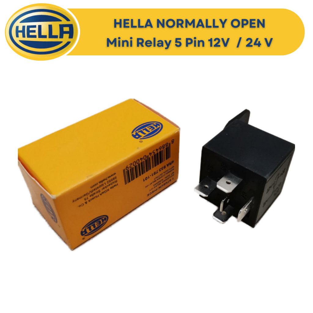 Hella Normally Open Mini Relay 5 Pin (12V / 24V)