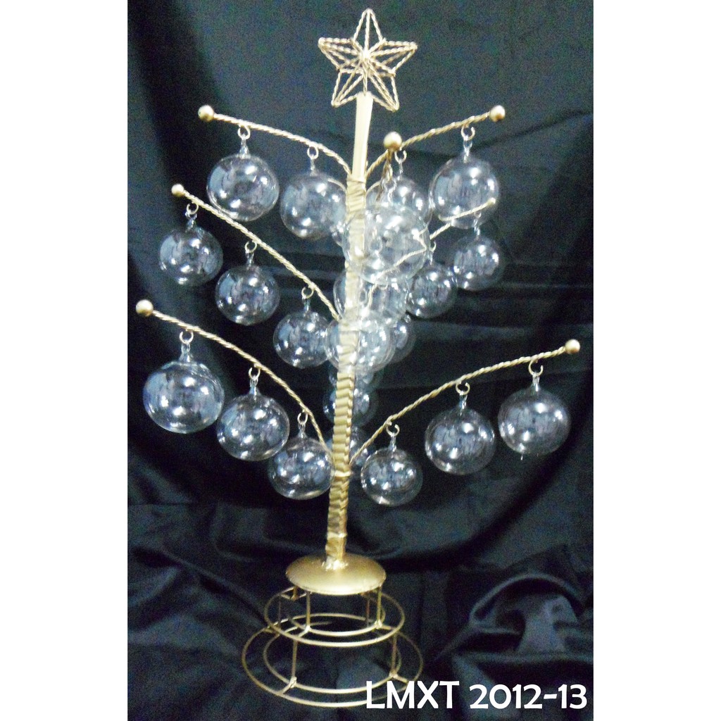 Tabletop Mini Christmas Tree with Mini Clear Glass Ball Xmas Ornaments
