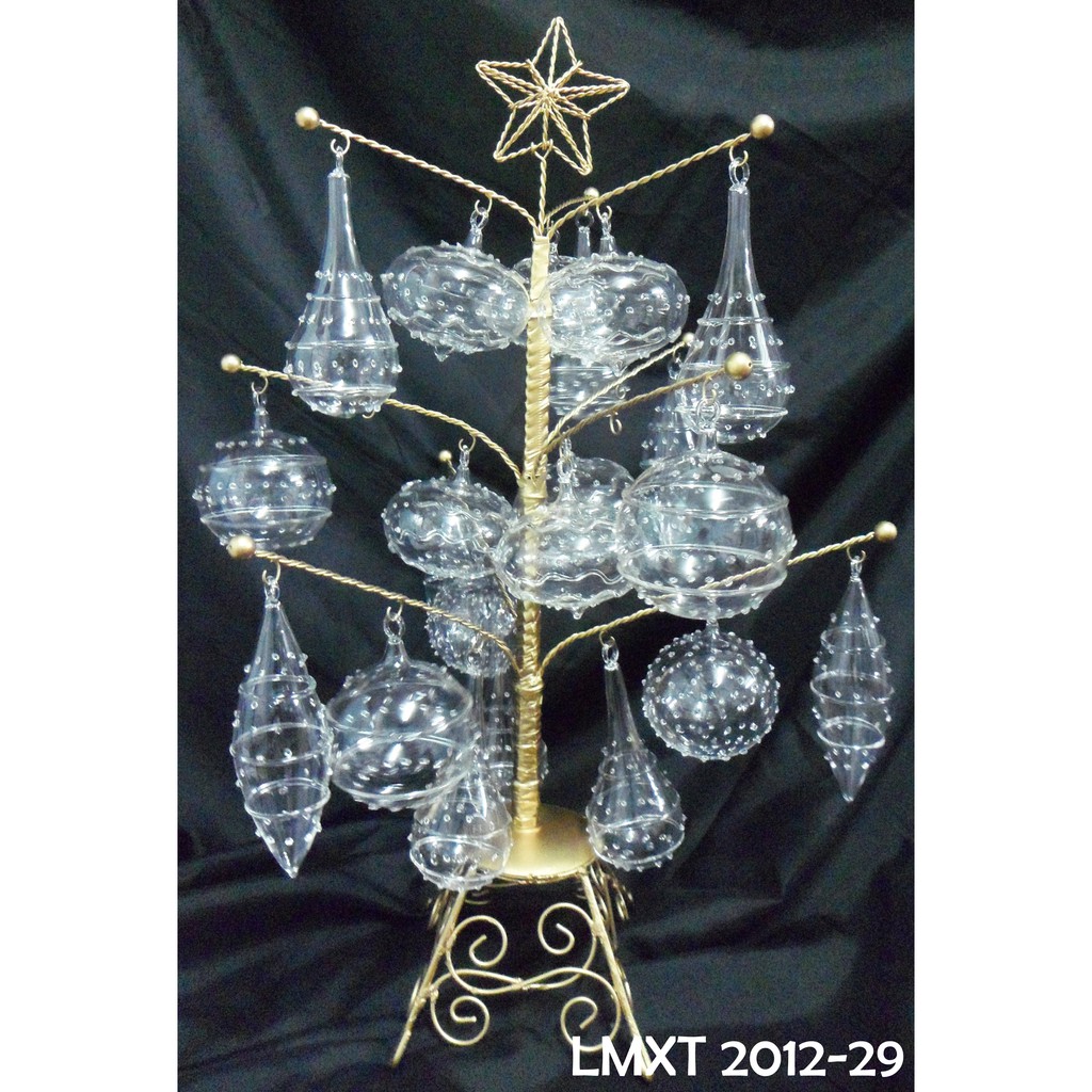 Tabletop Mini Christmas Tree w/ Pyrex Glass asstd. Design (asstd.design & shapes)