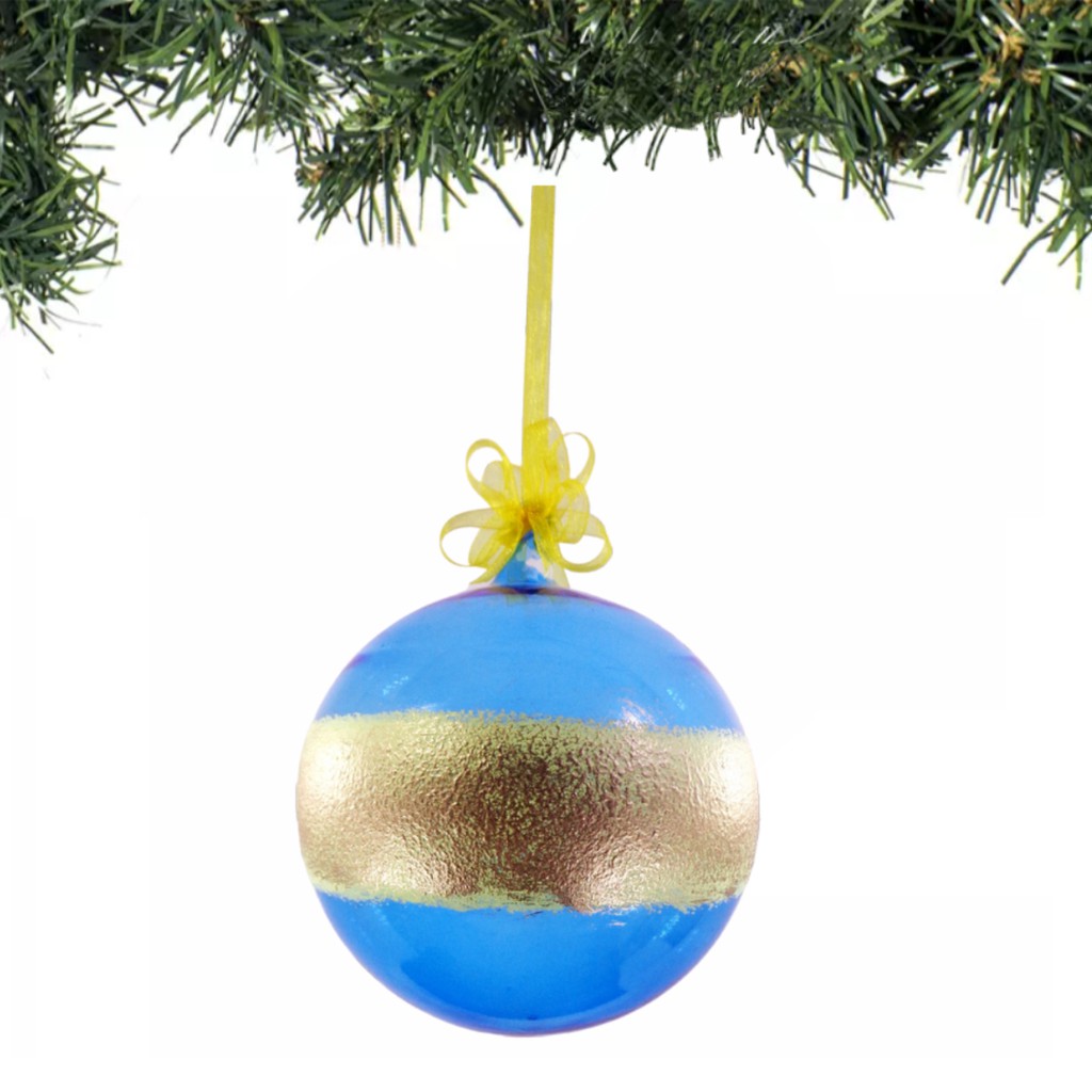 6pc Set Handpainted Polkadot Glass Christmas Ornaments Big Size Decoration