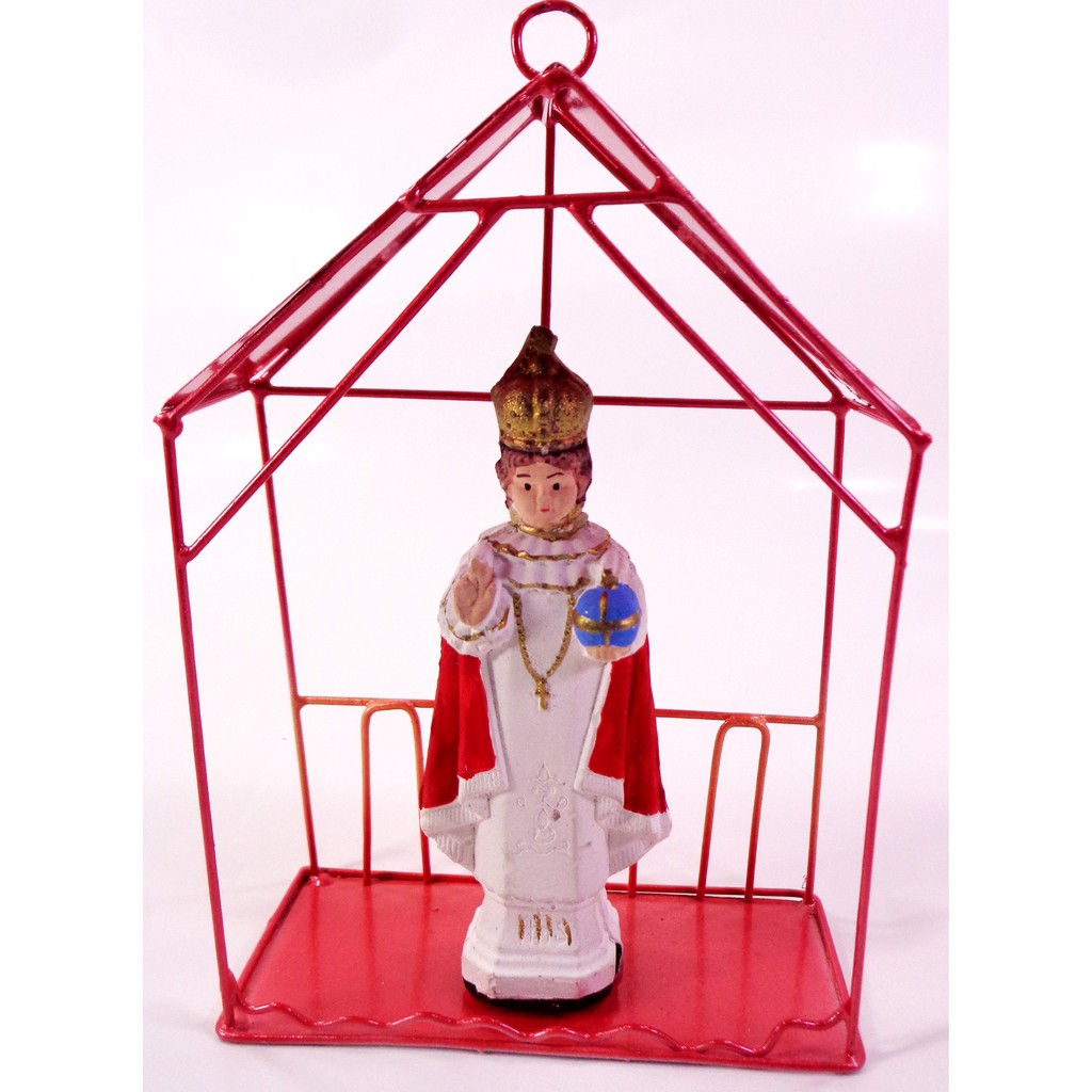 Santo Nino Religious Figurines Home Decor Accents in Tin House Red