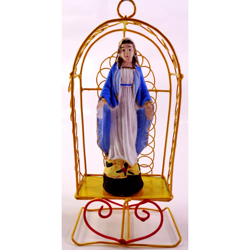 Mama Mary Statue Religious Figurines Home Decor Accents in Tin House