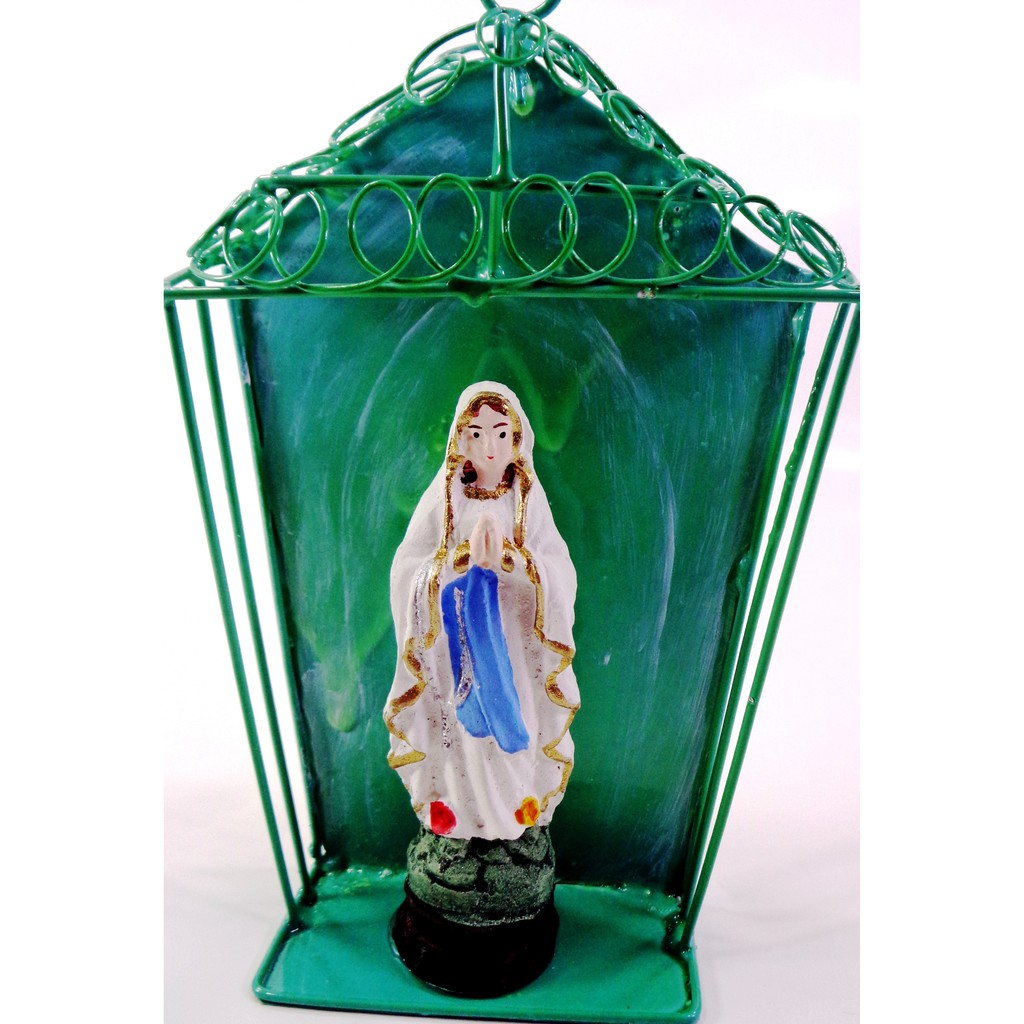 Mama Mary Statue Religious Figurines Home Decor Accents in Tin House