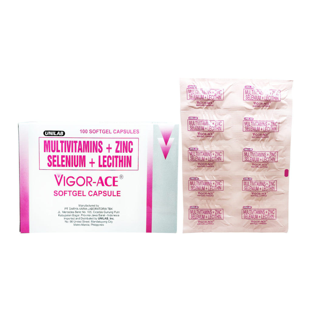 Vigor-Ace Multivitamins Zinc Selenium Lecithin 100's Softgel - Box