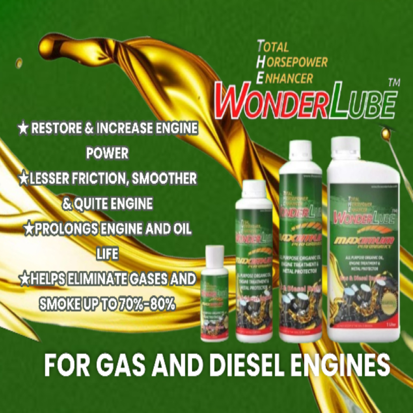 The Wonderlube Maximum Performance Engine Oil 60ml and 250ml for Gas and Diesel