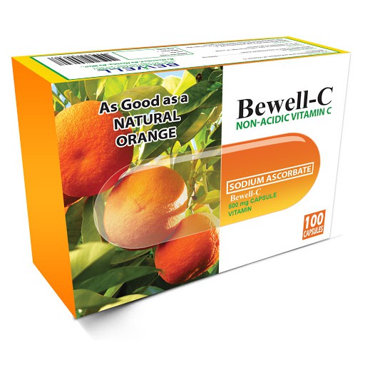 Bewell C Vitamins for Adult Ascorbic Acid Vitamin C Non Acidic 500mg 100 capsules
