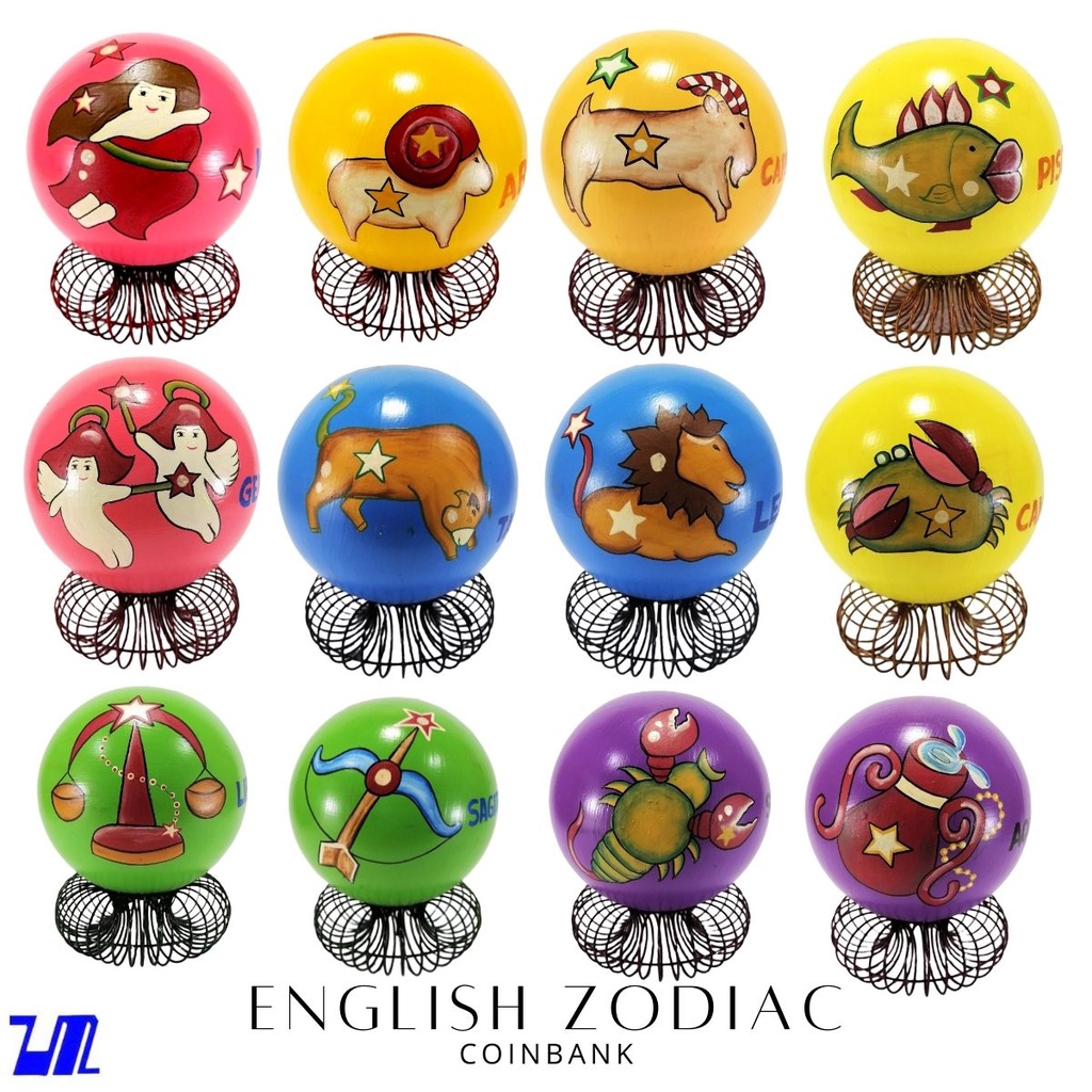 Alkansya Coin Bank for Kids English Zodiac Sign Horoscope Collection