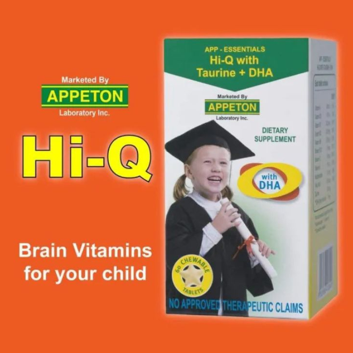 APPETON Hi-Q Kids Chewable Vitamins for Kids Multivitamins with Taurine + DHA Kids Vitamins