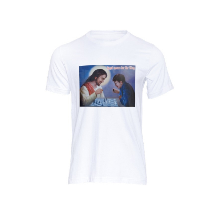 Jesus in Action- Chess, Fashionable T-Shirt Premium, Fruit of the Loom, 100% Cotton