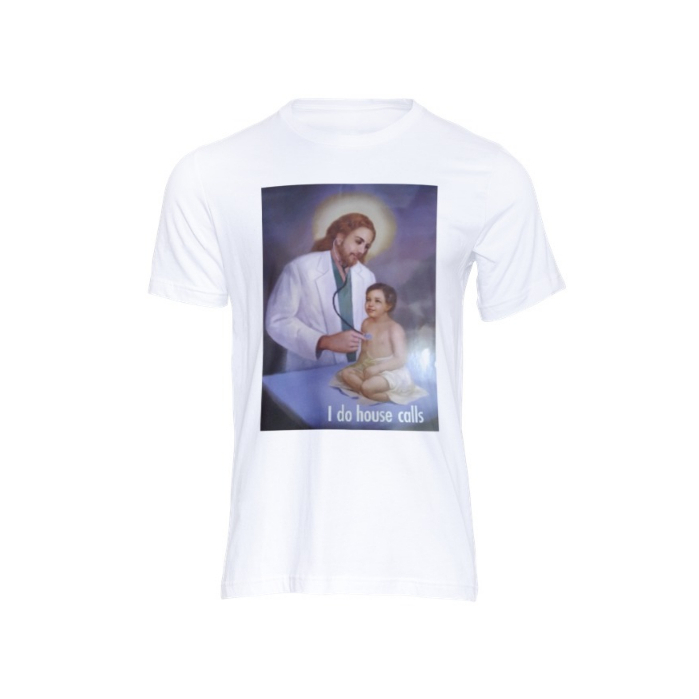 Jesus in Action- Doctor, Fashionable T-Shirt Premium, Fruit of the Loom, 100% Cotton