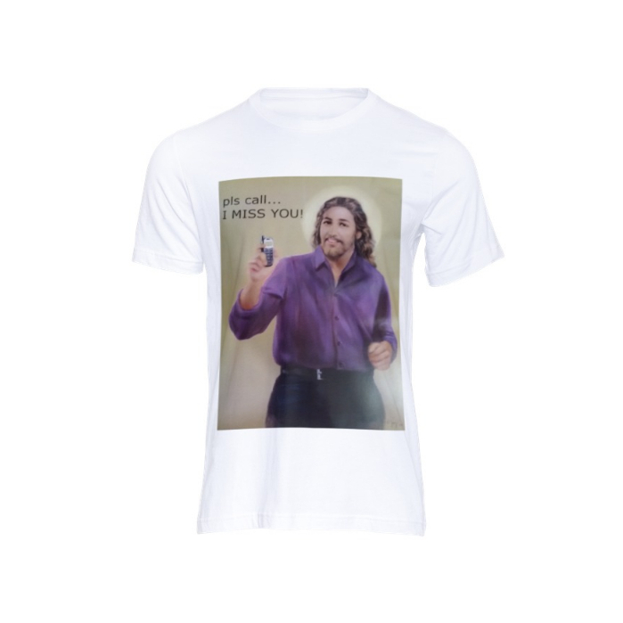 Jesus in Action- Pls Call, Fashionable T-Shirt Premium, Fruit of the Loom, 100% Cotton
