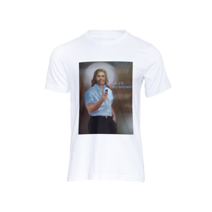 Jesus in Action- Txtmate, Fashionable T-Shirt Premium, Fruit of the Loom, 100% Cotton