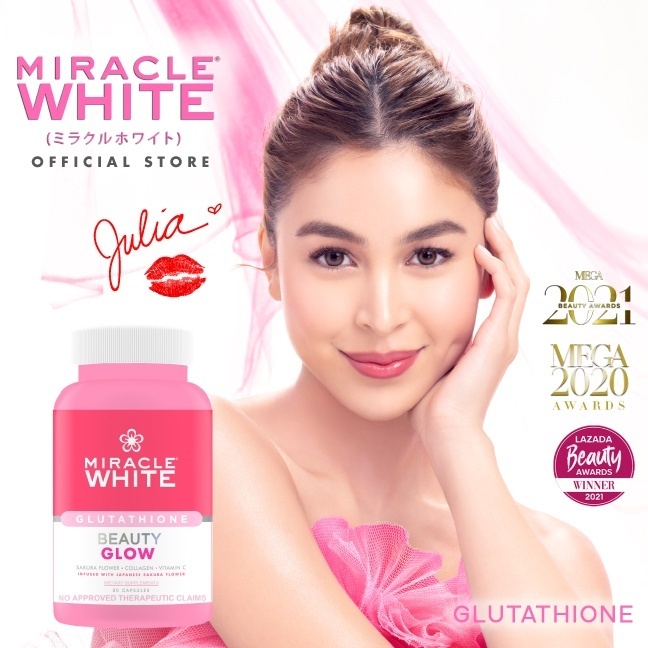 Miracle White Advanced Whitening Glutathione Capsules 30's 2,030mg Gluta+, Collagen, Sakura Flower