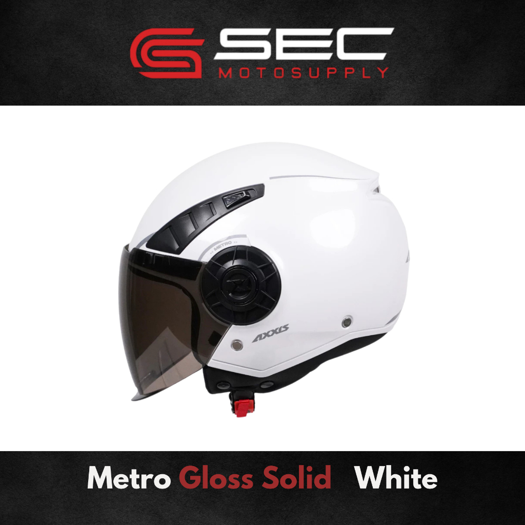 Sec Half Face Helmet For Motorcycle | Metro Solid White (M, L)