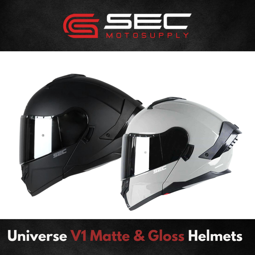 Sec Modular Helmet For Motorcycle | Universe Solid  (L & XL)