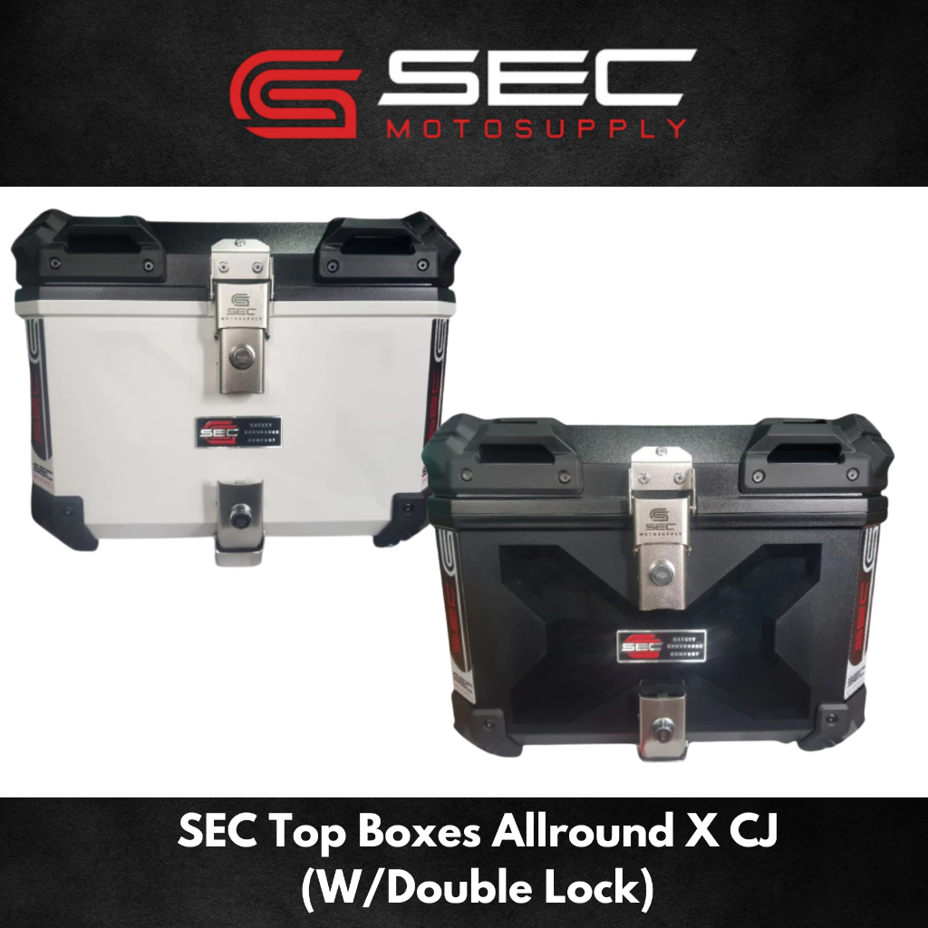 SEC Top Boxes For Motorcycles | Hard Plastic Allround X CJ w /Double Lock 45L Capacity